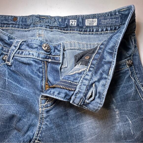 MISS ME VINTAGE 28x31 SUNNY BOOT CUT GIRLS WOMEN'S DENIM FADED DISTRESSED JEANS - Picture 4 of 12